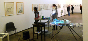 Parodos ekspozicija. Pirmame plane Edmundo Saladžiaus darbai, tolumoje – Gretos Grendaitės. Tomo Vosyliaus nuotr.