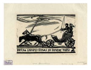 Antanas Kučas. Iliustracija A. Kriščiukaičio-Aišbės apsakymui „Brička“. 1938. Medžio raižinys Antanas Kučas. Iliustracija A. Kriščiukaičio-Aišbės apsakymui „Brička“. 1938. Medžio raižinys