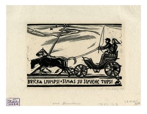 Antanas Kučas. Iliustracija A. Kriščiukaičio-Aišbės apsakymui „Brička“. 1938. Medžio raižinys Antanas Kučas. Iliustracija A. Kriščiukaičio-Aišbės apsakymui „Brička“. 1938. Medžio raižinys