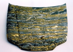 "Form No. 1", 2001. Tin sheet, acrylic, agro textile, adhesives. Photo by Gintaras Česonis "Form No. 1", 2001. Tin sheet, acrylic, agro textile, adhesives. Photo by Gintaras Česonis