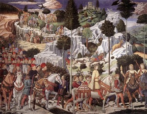 Benozzo Gozzoli. Journey of the magi, 1459–1462, Medici and Riccardi palace, Florence, Italy Benozzo Gozzoli. Journey of the magi, 1459–1462, Medici and Riccardi palace, Florence, Italy