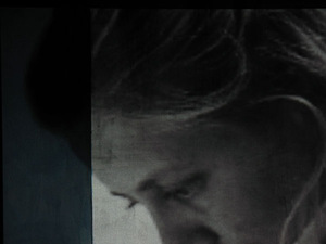 Židrija Janušaitė. "Steady mind. Meetings", ink, oil, video on canvas, 2013, gallery Meno parkas.