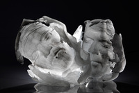 Personalinės parodos „Stiklo logika“ ekspozicija Kauno pilyje, 2016. Darbai iš ciklų „Miegantys laike“, „Balti veidai“. Personalinės parodos „Stiklo logika“ ekspozicija Kauno pilyje, 2016. Darbai iš ciklų „Miegantys laike“, „Balti veidai“.