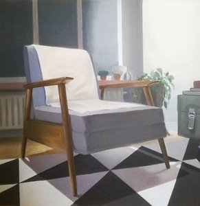 M. Daujotas. „Fotelis Bazilijonų gatvėje / Solitude“, al. dr., 120 x 120, 2017 M. Daujotas. „Fotelis Bazilijonų gatvėje / Solitude“, al. dr., 120 x 120, 2017