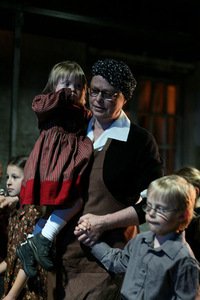 N. Lepeškaitė. Spektaklio „Liūdnas dievas“ akimirka (asm. arch. nuotr.)