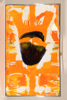 Stiklo plokštės iš ciklo „Kaukės“, 2005. Stiklo plokštės iš ciklo „Kaukės“, 2005.