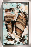 Stiklo plokštės iš ciklo „Kaukės“, 2005. Stiklo plokštės iš ciklo „Kaukės“, 2005.