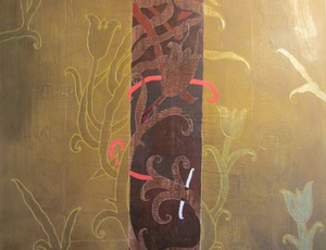 Ethnic tulips are in some cases incorporated into today's Lithuanian interior. Fragment of Dalia Kasčiūnaitė oil painting (2003). L. Preišegalavičienė photo, 2013