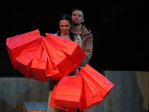 Fragment of the play Non-existent city (director Arvydas Lebeliūnas). Gintaras Česonis' photo from the KKT archive Fragment of the play Non-existent city (director Arvydas Lebeliūnas). Gintaras Česonis' photo from the KKT archive