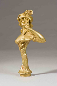 Paauksuotos bronzos art nouveau stiliaus spaudas, 1900 m. Prancūzija