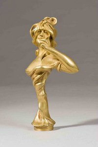 Paauksuotos bronzos art nouveau stiliaus spaudas, 1900 m. Prancūzija Paauksuotos bronzos art nouveau stiliaus spaudas, 1900 m. Prancūzija