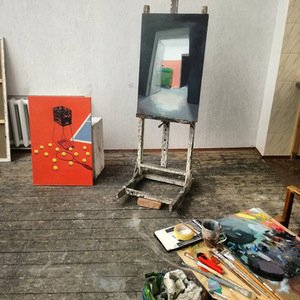 Iš M. Daujoto kūrybinės erdvės Vilniaus dailės akademijoje, Vilniuje Iš M. Daujoto kūrybinės erdvės Vilniaus dailės akademijoje, Vilniuje