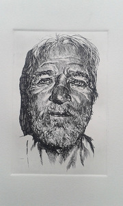 Rimvydas Mulevičius. „Skulptoriaus Vytauto Umbraso portretas“, estampas Rimvydas Mulevičius. „Skulptoriaus Vytauto Umbraso portretas“, estampas