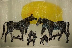 Stiklo plokštė „Susitikimai“, 2015. Stiklo plokštė „Susitikimai“, 2015.