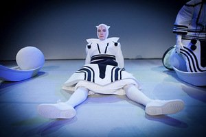 A. Gaučas spektaklio „Solė ir močiutės“ repeticijoje. Donato Stankevičiaus nuotr. iš NKDT archyvo