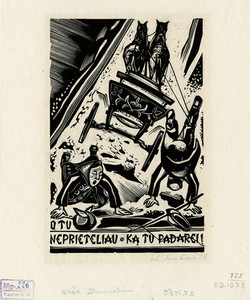 Antanas Kučas (1909–1989). Iliustracija A. Kriščiukaičio-Aišbės knygai „Brička“. 1938. Popierius, medžio raižiniai. Nac. M.K.Čiurlionio dailės muziejaus archyvas, skenavo Edgaras Austinskas Antanas Kučas (1909–1989). Iliustracija A. Kriščiukaičio-Aišbės knygai „Brička“. 1938. Popierius, medžio raižiniai. Nac. M.K.Čiurlionio dailės muziejaus archyvas, skenavo Edgaras Austinskas