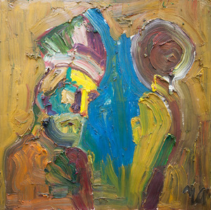 Romanas Averincevas. At the gates of heaven, oil on canvas, 90x90, 2014