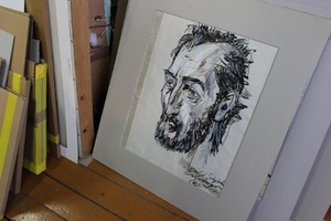 Portrait of the artist Algimantas Švėgžda, 1973