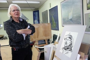 R. Čarna tells about the drawing "Old man from Samogitia " (1981, 400x267)