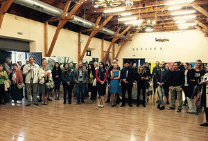 Opening moment of the International visual art residence exhibition in Kaunas. Organizers' photo Opening moment of the International visual art residence exhibition in Kaunas. Organizers' photo