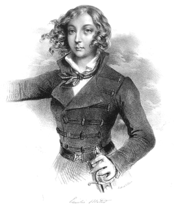Drawing of Achil Deveria, lithograph of Fransua de Villain “Emilija Pliaterytė”, Literature Museum, Warsaw, Poland.