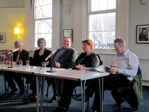 Conversation about works performed in the festival: David Matthews, Cecilia McDowell, George Vass, Zita Bružaitė, Adrian Williams Conversation about works performed in the festival: David Matthews, Cecilia McDowell, George Vass, Zita Bružaitė, Adrian Williams