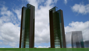 Architektų grupės G.Natkevičius ir partneriai būsimųjų dvynių vizualizacija