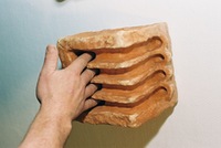 POSSIBILITIES OF FINGERS (25 copies), terracotta, 20x20, 2002.