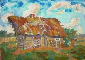 A. Galdikas. 'Where the Mossy Hut Is' (c. 1944). Photo from Kunstkamera.lt A. Galdikas. 'Where the Mossy Hut Is' (c. 1944). Photo from Kunstkamera.lt