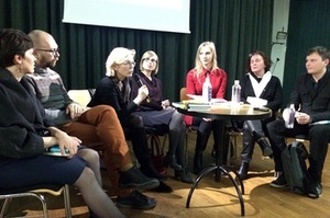 Presentation of the Kaunas architectural guide. Photo by Austėja Masiokaitė Presentation of the Kaunas architectural guide. Photo by Austėja Masiokaitė