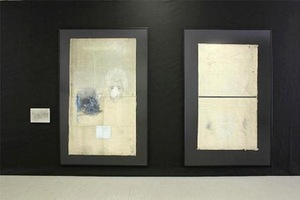 Jovita Aukštikalnytė-Varkulevičienė. Iš dešinės: Studija I. 2012, mišri technika. Studija II. 2012, mišri technika. Šančių peizažas. 2012, drobė, guašas, kalkė Jovita Aukštikalnytė-Varkulevičienė. Iš dešinės: Studija I. 2012, mišri technika. Studija II. 2012, mišri technika. Šančių peizažas. 2012, drobė, guašas, kalkė