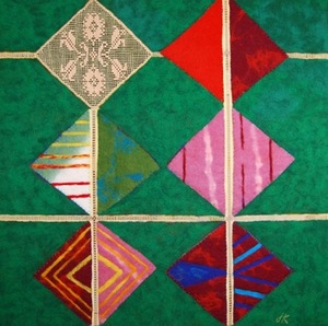 L. Kozlovienė. "Amžių sandūra". 2009, 90x90cm. mišri technika.