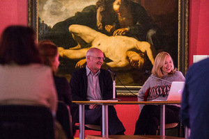 Book presentation at the M. Žilinskas Art gallery Daiva Citvarienė with the head of Liverpool Biennial Lewis Biggs. Remis Ščerbauskas photo