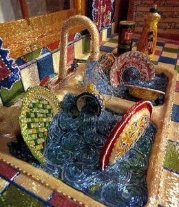 L. Lou. 'The Kitchen', 2005. Installation, beading L. Lou. 'The Kitchen', 2005. Installation, beading