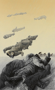 Aliutė Mečys. "Composition with Falling Corpses", 2003. Hamburg Artists Heritage Forum Collection. Photo by Audrius Kapčius