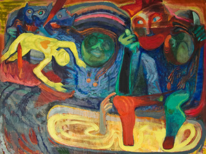 "Diver visits a pensive Christ", 2014-2015. Oil on canvas146 x 195 "Diver visits a pensive Christ", 2014-2015. Oil on canvas146 x 195