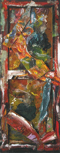 Raimundas Mikšys. "Crucifix", assemblage, 102 x 41 cm, 1990 Raimundas Mikšys. "Crucifix", assemblage, 102 x 41 cm, 1990