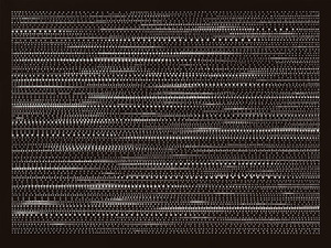 Antanas Obcarskas. „Akriliniai rašmenys I“. 2012. Drobė, aliejus, akrilas, 146 x 195. Autoriaus nuotr.