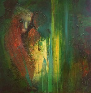 J. Rancevienė. „Pelkių monas“, 70x70, drobė, aliejus, akrilas, 2013-2016m. J. Rancevienė. „Pelkių monas“, 70x70, drobė, aliejus, akrilas, 2013-2016m.