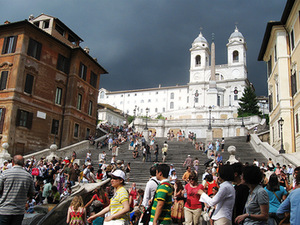 Trinita dei Monti church in Rome, Italy. Author's photo. Trinita dei Monti church in Rome, Italy. Author's photo.