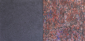 R. Čiurlionis. For the gnostic and agnostic. Oil, marble dust, paper pulp, canvas, 2013-2014 R. Čiurlionis. For the gnostic and agnostic. Oil, marble dust, paper pulp, canvas, 2013-2014