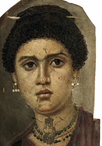 Cover of the sarcophagus of 24-year-old woman found in Fayum. Dated 75 – 100 AC. Egypt Museum, Cairo. Cover of the sarcophagus of 24-year-old woman found in Fayum. Dated 75 – 100 AC. Egypt Museum, Cairo.