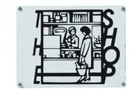 THE SHOP. 2006, metalas, emalis, 40x30.