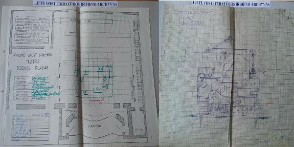 „Statytojas Solnesas“. Rež. Jonas Vaitkus. Spektaklio scenografijos schemos. Lietuvos literatūros ir meno archyvas „Statytojas Solnesas“. Rež. Jonas Vaitkus. Spektaklio scenografijos schemos. Lietuvos literatūros ir meno archyvas