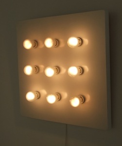 Scoreboard. Coloured board, lamps, 60x60, 2010, Vilnius Scoreboard. Coloured board, lamps, 60x60, 2010, Vilnius