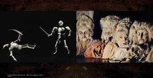 From the diptych of madrigal operas “The Duel of Tancredi and Clorinda”. Artist Julija Skuratova, director Gintaras Varnas. Photo by D.Matvejevas From the diptych of madrigal operas “The Duel of Tancredi and Clorinda”. Artist Julija Skuratova, director Gintaras Varnas. Photo by D.Matvejevas