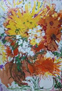 S. Rickevičiūtė. Piece from the triptych Three bouquets. S. Rickevičiūtė. Piece from the triptych Three bouquets.