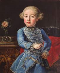 Unknown author. "Boy with a rose", 18th century, second half. Žemaičiai museum Alka, Telšiai.