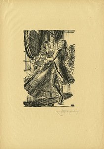 Vytautas Kazimieras Jonynas (1907–1997). Iliustracija J. V. Getės romanui „Jaunojo Verterio kančios“. 1943–1947. Popierius, medžio raižiniai. Nac. M.K.Čiurlionio dailės muziejaus archyvas, skenavo Edgaras Austinskas