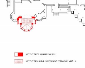 Sketches of specialists of the Culture Heritage Research and Design Centre, in which the authentic interwar masonry is marked. Sketches of specialists of the Culture Heritage Research and Design Centre, in which the authentic interwar masonry is marked.